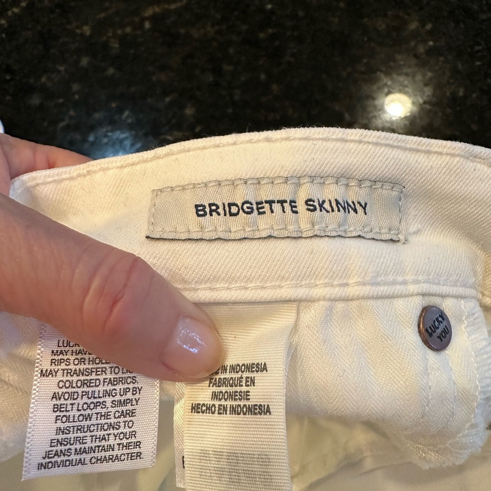 Lucky Brand Bridgette Skinny White Denim Jeans Size 8/29 - Picture 7 of 8